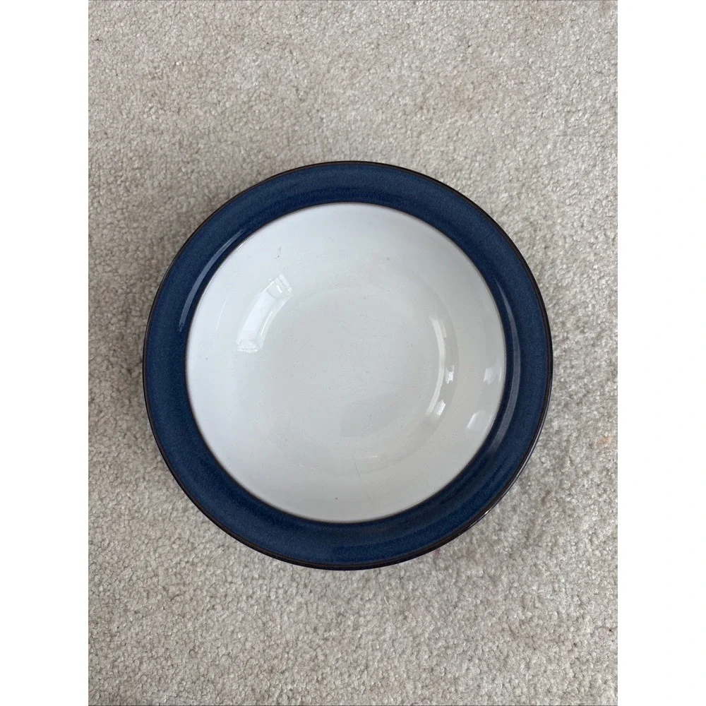 Denby Pottery Boston Blue Stoneware Soup Cereal Bowls England 7